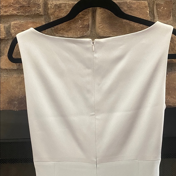 Tahari Shimmering sea foam green dress with draped neckline and side slit. 8 - Picture 9 of 12